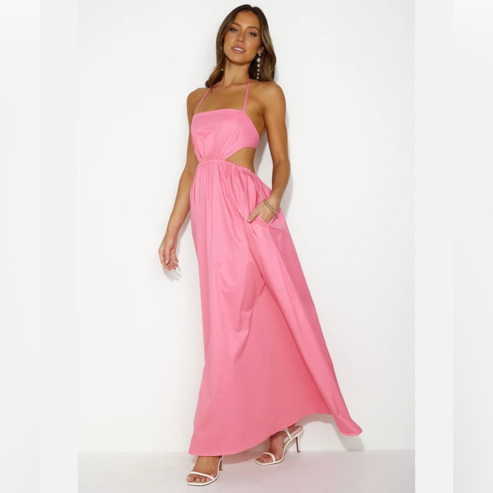 Hello Molly “Should We Go” Pink Maxi dress size Small sz 4